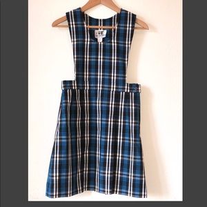 Blue Plaid Uniform Dress
